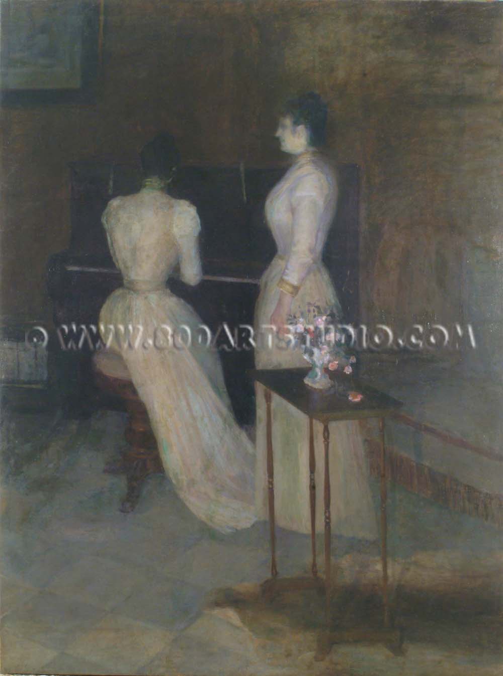 Leonetto Cappiello - Figures on the piano