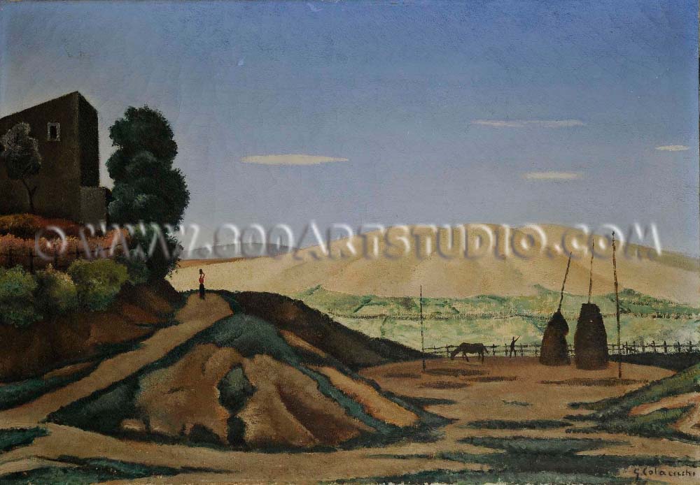 Giovanni Colacicchi - Landscape (Anagni)