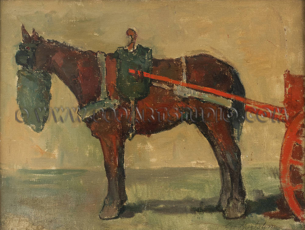 Giovanni Bartolena - Cavallo con barroccio